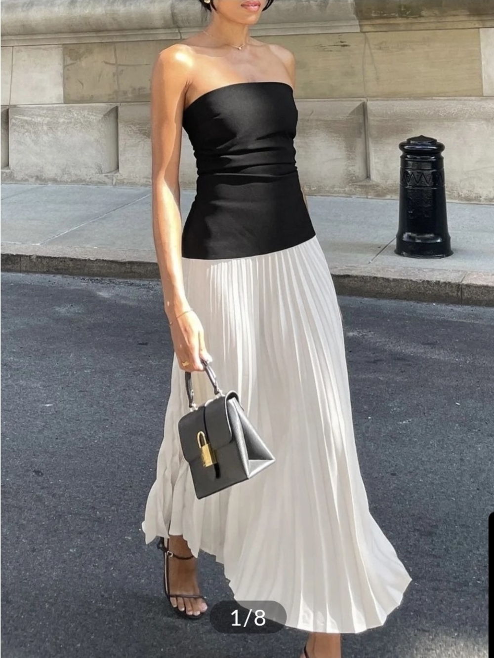 NWT Commense Sleeveless Pleated Long Dress